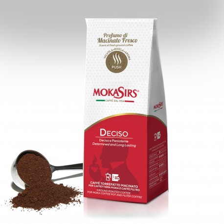 Caffè Macinato MokaSirs Deciso per moka e caffè filtro, 180g